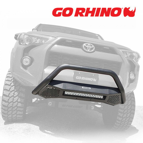 GO RHINO RC4 LR スキッドプレート フロントバンパーガード 20インチ LEDライトバー&ブラケット セット テクスチャーブラック 56448360LT トヨタ ハイラックス GUN125 平成29年9月-令和6年10月 ゴーライノ