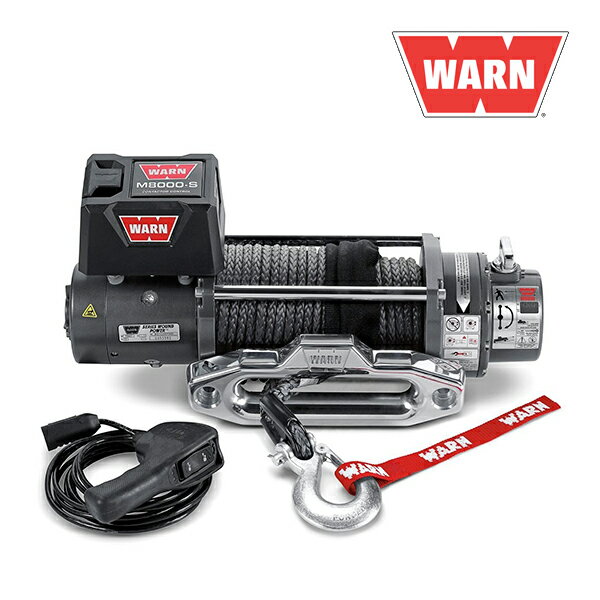 【WARN (ウォーン) USA正規品】 ウインチ (ウィンチ) ワーン プレミアムシリーズ M8-s シンセティックロープ ロープ長さ:30m x 9.5mm 最大牽引力:3,630kg 電圧:12V 87800