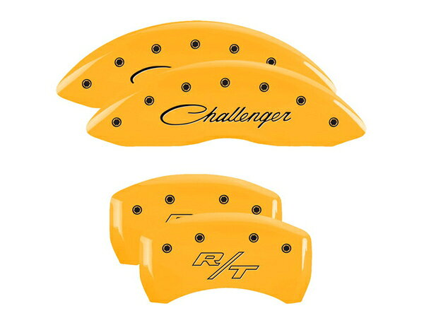 【MGP 正規品】 09-10y ダッジ チャレンジャー 専用設計 ブレーキ キャリパーカバー イエロー チャレンジャー筆記体 RTロゴ 12001SCLRYL