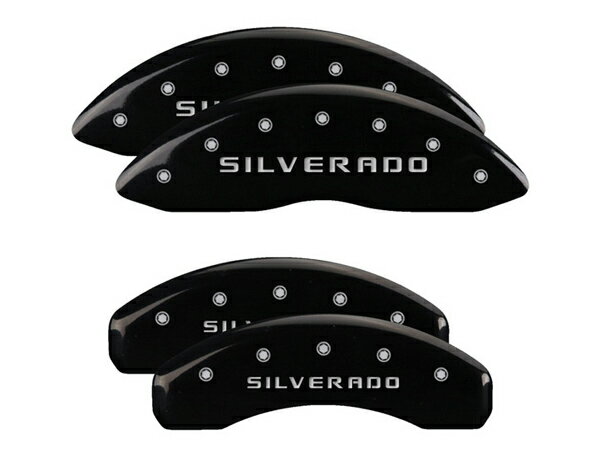 【MGP 正規品】 シボレー 99-06y シルバラード1500 専用設計 ブレーキ キャリパーカバー ブラック シルバラードロゴ アルミ製 14034SSILBK