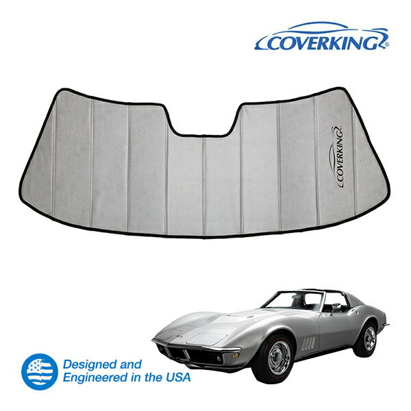 【CoverKing 正規品】専用設計 サンシェード シルバー 吸盤不要 折りたたみ式 3層構造 ケース付 68-82y シボレー コルベット C3 カバーキング