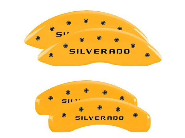 【MGP 正規品】 シボレー 99-06y シルバラード1500 専用設計 ブレーキ キャリパーカバー イエロー シルバラードロゴ アルミ製 14034SSILYL