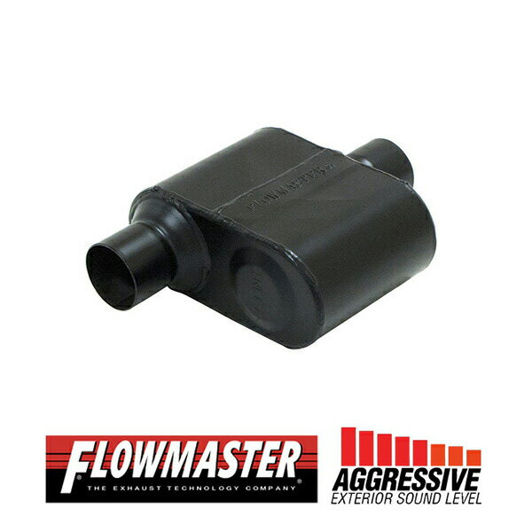 FLOW MASTER / フローマスター スーパー 10 マフラー 409S 842516 Offset in 2.5"/Center out 2.5" - Aggresive Sound