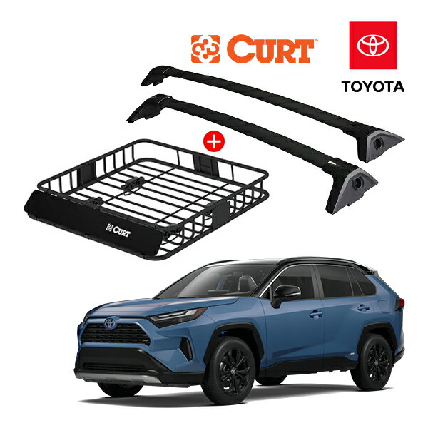 USトヨタ純正 RAV4 50系 ベースキャリア + CURT製 ルーフラック 18115 セット クロスバー ルーフキャリ..