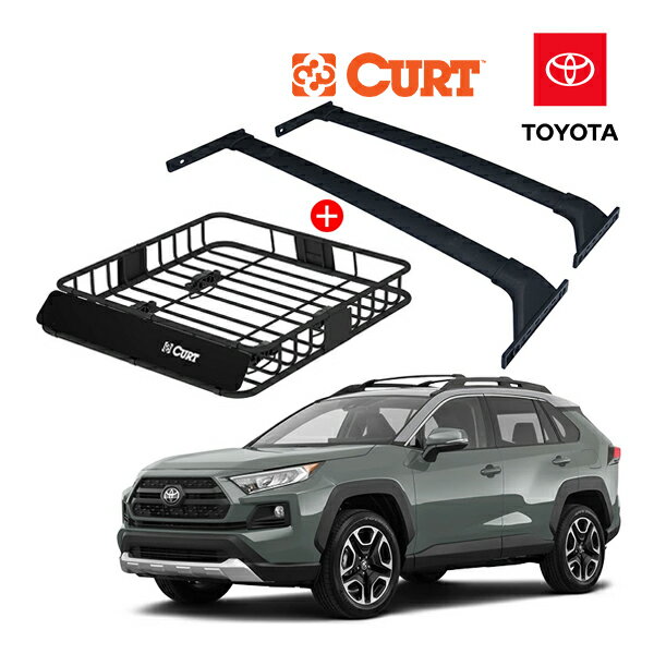 USトヨタ純正 RAV4 50系 アドベンチャー オフロードパッケージ ベースキャリア + CURT製 ルーフラック ..