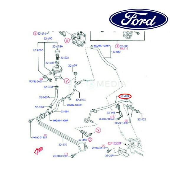 フォード純正 パワステ プレッシャーホース EV1532420 06-09y エスケープ