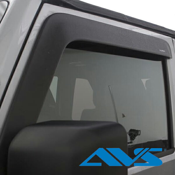 【AVS 正規品】専用設計 ドアバイザー Low Profile Ventshade サイドバイザー ウインドウバイザー フロント 左右分 2枚セット マットブラック 両面テープ ジープ JK ラングラー 2ドア Auto Vent Shade オートベントシェード