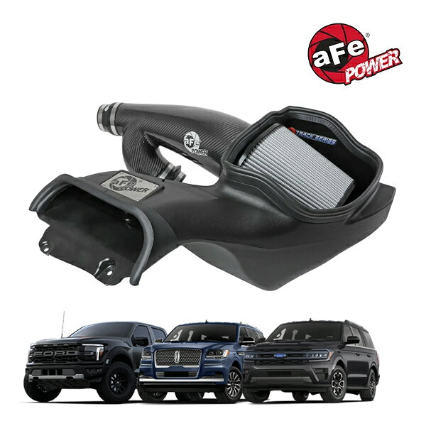 【aFe Power 正規品】22-25y リンカーン ナビゲーター フォード 21-25y F-150 ラプター 21-25y F-150 V6 3.5L エコブースト Track Series カーボンファイバー コールドエアインテーク エアフィルター Pro DRY S フィルター(乾式) 57-10031D