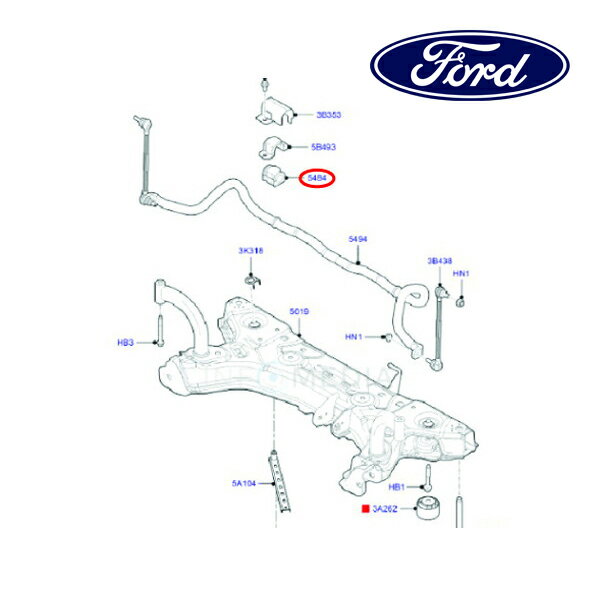 フォード純正 スタビライザー マウントブッシュ スタビブッシュ フロント CN1Z5484B 13y- ECOSPORT エコスポーツ