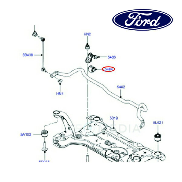 フォード純正 スタビライザー マウントブッシュ スタビブッシュ フロント BV615484BPA 12-14y/15y- フォーカス