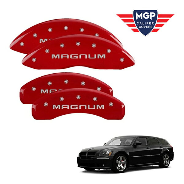 【楽天スーパーセール★エントリーでP10倍！】【MGP 正規品】 06-08y ダッジ マグナム SRT8 専用設計 ブレーキ キャリパーカバー レッド マグナムロゴ アルミ製 12088SMGMRD
