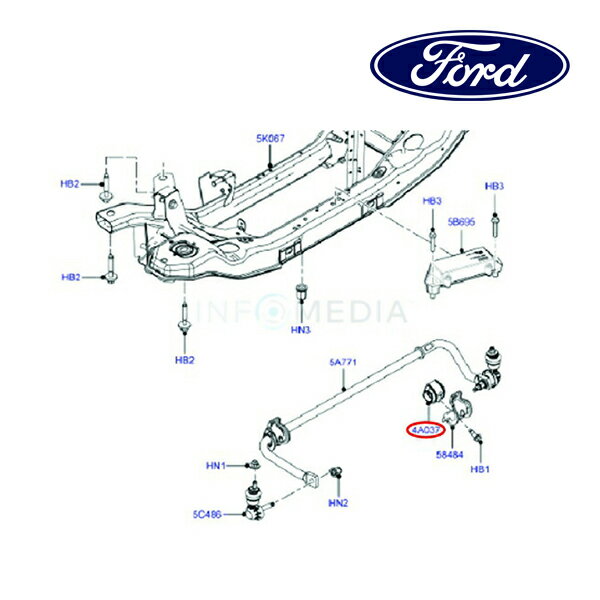【ブラックフライデー★エントリーでP10倍！】フォード純正 スタビライザー マウントブッシュ スタビブッシュ リア BV614A037BPA 12-14y/15y- フォーカス