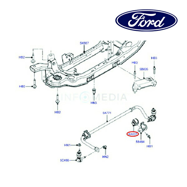 フォード純正 スタビライザー マウントブッシュ スタビブッシュ リア BV614A037BPA 12-14y/15y- フォーカス