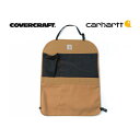 【4/25限定★エントリー必須！2人に1人ポイントバック！】【CoverCraft 正規品】Carhartt カーハート コラボ 後部座席 シートバック オーガナイザー ブラウン メッシュポケット 収納 小物入れ ドリンクホルダー 多機能 カバークラフト