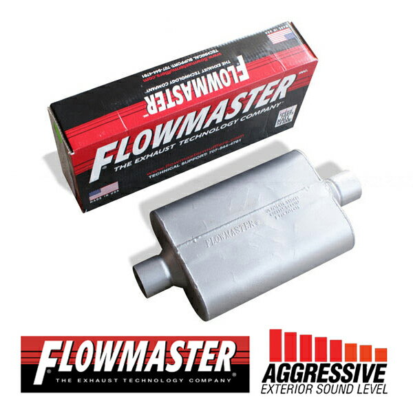 FLOW MASTER / フローマスター スーパー40 マフラー #942540 Center in 2.50"/Center out 2.50" - Aggresive Sound