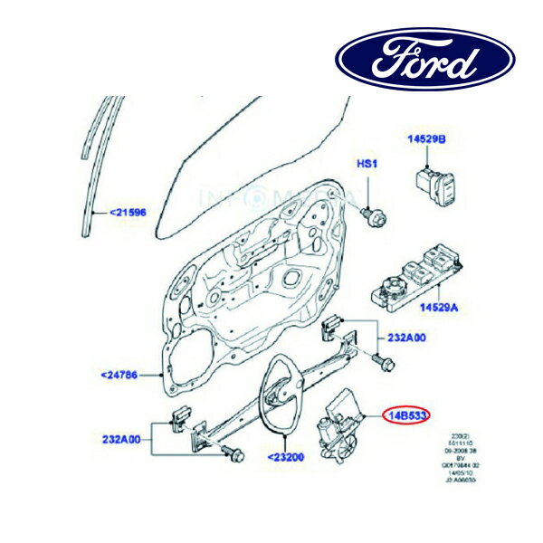 フォード純正 パワーウインドモーター P/Wモーター フロント 左側 LH 運転席側 1767043 10-12y クーガ