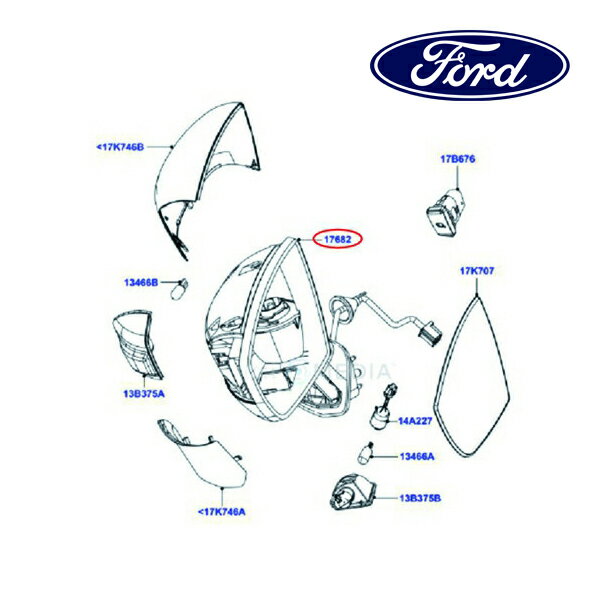フォード純正 ドアミラー 右側 RH 助手席側 1773652 10-12y クーガ