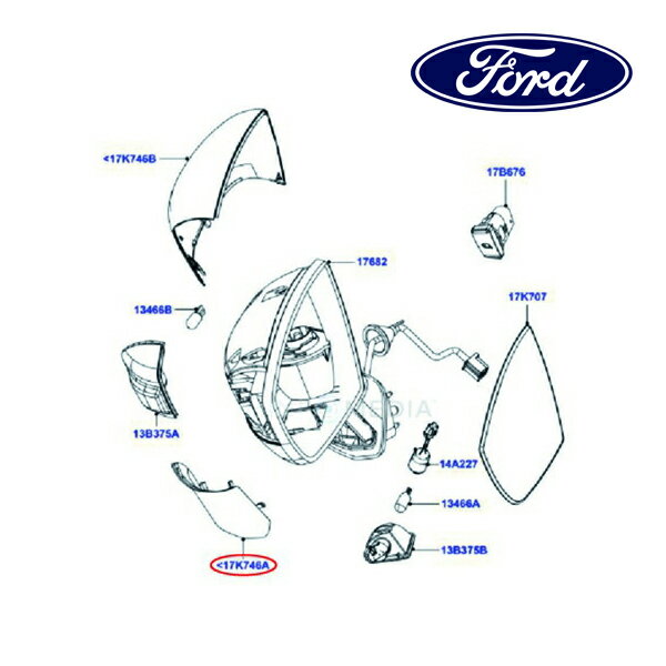 フォード純正 ドアミラー カバー 右側 RH 助手席側 1553159 10-12y クーガ