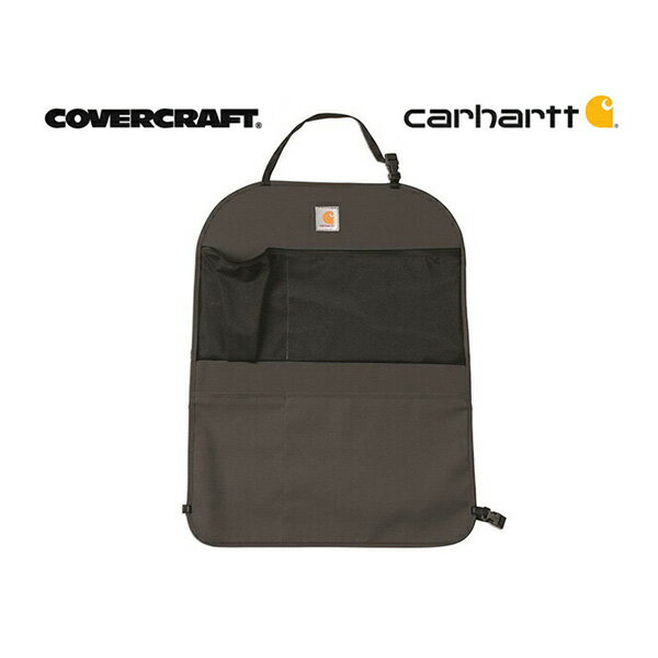 CoverCraft × Carhartt カーハート コラボ 後部座席 シートバック オーガナイザー グラベル グレー メッシュポケット 収納 小物入れ ドリンクホルダー 多機能 カバークラフト