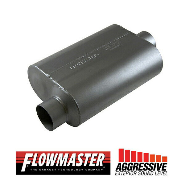 FLOW MASTER / フローマスター スーパー 40 マフラー 409S #853046 Offset in 3.00"/Center out 3.00" - Aggresive Sound ブレイザー/シルバラード 1500/ラム 2500/ラム 3500/エクスペディション/F-250 スーパーデューティー/シエラ 1500/ナビゲーター