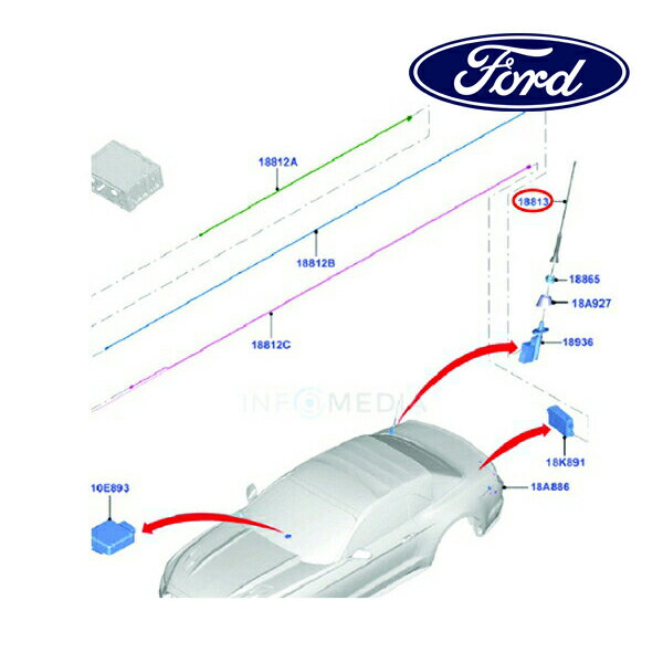 フォード純正 ラジオアンテナポール GR3Z18813A 15y- マスタング