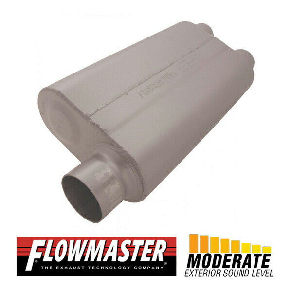 FLOW MASTER / フローマスター 50 デルタ フロー マフラー #9430512 Offset in 3.00"/Dual out 2.50" - Moderate Sound