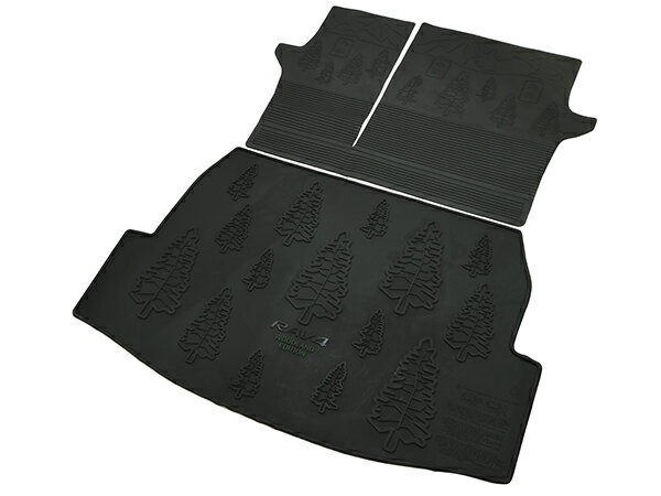 USトヨタ純正 リア カーゴプロテクター カーゴマット ラゲッジマット カーゴライナー トランクマット シートバックプロテクター 後部座席背面カバー付 Woodland Edition ウッドランドエディション ロゴ入 ブラック 樹脂製 TOYOTA RAV4 50系 全車