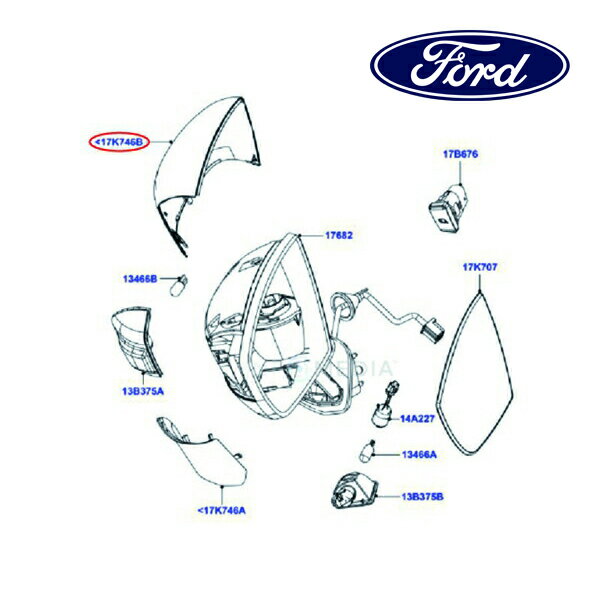 フォード純正 ドアミラー カバー 左側 LH 運転席側 1499338 10-12y クーガ