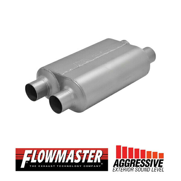 メーカー FLOW MASTER 品名 フローマスター スーパー 40 マフラー 409S 管理番号 n393 品番 #8525454 内容 タイコ本体 仕様 2.5インチ IN(約64mm)/ 2.5インチ OUT(約64mm) タイコ長:約34.3cm タイコ幅:約25cm 厚み:約10.2cm 説明 アメ車定番アイテムのFLOW MASTER スーパー 40 マフラー 409Sです。 こちらの商品に交換する事で、独特なアメリカンサウンドが楽しめます。 純正の排気音ではもの足りないお客様、タイコの腐食により交換をお考えのお客様にオススメです。 備考 ※取付は純正のタイコを取り外し、本商品を溶接での取付となります。 ※本商品の形状寸法等を必ずご確認のうえ、ご注文をお願い致します。 ※弊社では取付加工方法等のサポートは一切出来ませんので、ご注意下さい。 ※お車によっては前後のパイプ製作も必要となりますので、プロショップでの取付をオススメ致します。 適合車種 汎用 発送方法 ヤマト運輸 宅急便 梱包サイズ - 重量 - 注意事項 - 検索用コード：