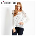 エアロポステール レディース 長袖カットソー　［AEROPOSTALE］ Long Sleeve Sheer Birds Tulip Back Top CREAM クリーム 8393-2443 シフォン生地 シースルーアメカジ　アメリカ仕入れ