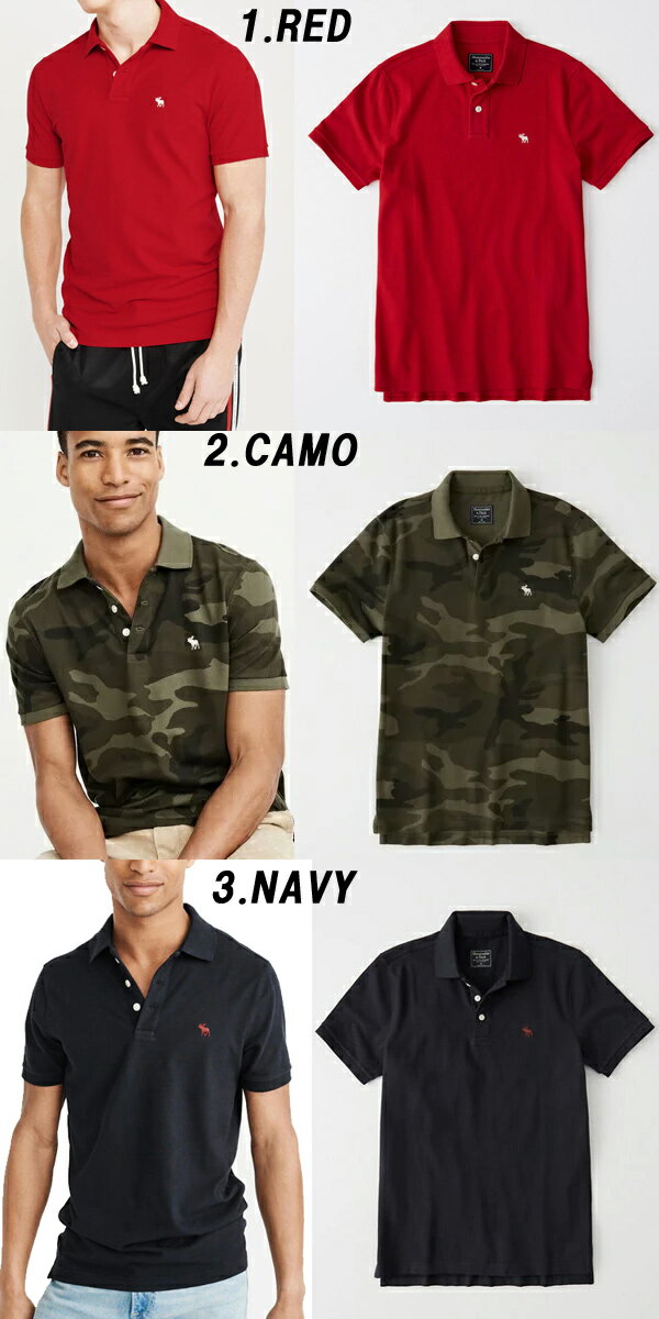 [再入荷]アバクロ　Abercrombie＆Fitch アバクロンビーアンドフィッチ STRETCH ICON POLO メンズ半袖ストレッチポロシャツ121-224-0809海外買い付け【楽ギフ_包装】