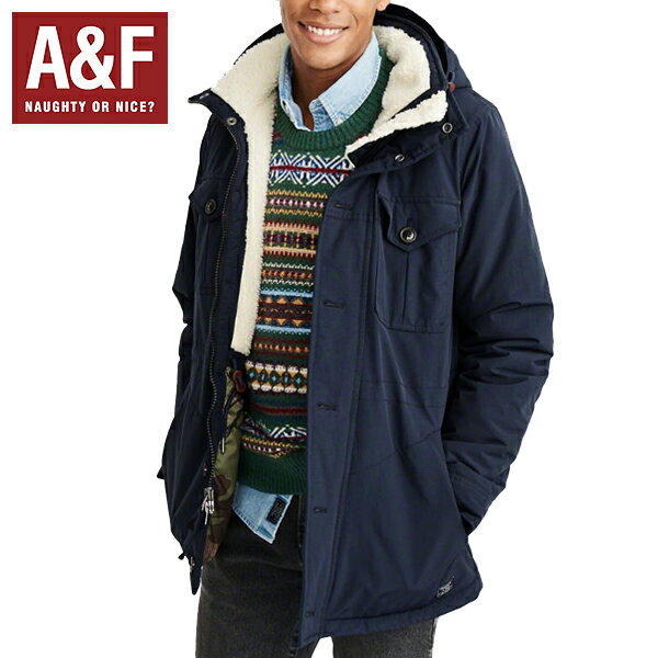 アバクロンビー&フィッチ 服 メンズ 【売り尽くし】 アバクロ Abercrombie & Fitch アバクロンビーアンドフィッチ正規品メンズアウタージャケット ナイロン マウンテンパーカーMens Sherpa-Lined Trekking Parka紺132-327-0512-200インポートブランド海外買い付け正規【ラストSALE】[1218]