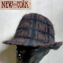 【売り尽くし】NEW YORK HAT ニューヨークハット ワークキャップ 帽子 MADE in U.S.Aメンズ レディース ハット ハット帽 毛糸 アンゴラ混モヘア インポートブランドBOXED HAT タータンチェック　MADE in U.S.A アメカジ [1223]