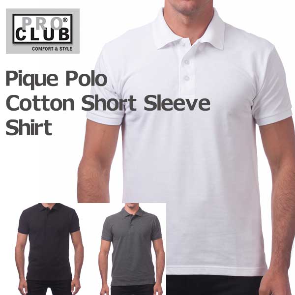 【期間限定タイムセール】3500円→2000円　PROCLUBプロクラブ PIQUE POLO SHIRT無地ポロシャツ鹿の子メンズ半袖ポロシ…