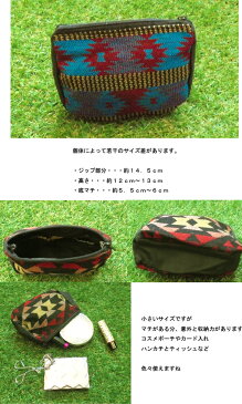 ELPASO SADDLEBLANKET CO. エルパソ/WOOL ミニポーチ チマヨELPASO インポートブランド　Coin Bagsネイティブ柄　民族柄 メキシカン エスニック