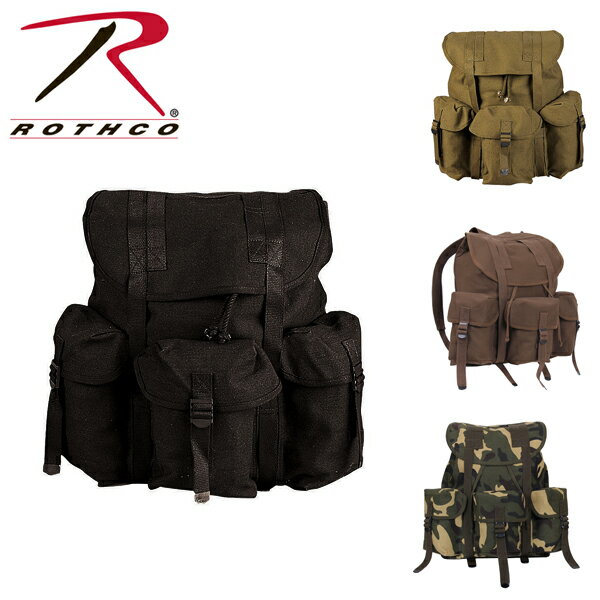 ROTHCO ロスコ バッグ即納G.I. Type Heavyweight Mini Alice Pack　20リットル　20L　バックパック ミリタリーリュック　 キャンバス生地ミリタリー アリスパック 米軍 サバゲー 海外買い付け アリス コットン帆布バックブッシュクラフト 無骨キャンプ　軍物　2847-2477