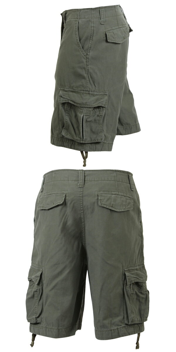 ロスコ ハーフパンツ　ROTHCO ロスコ 正規品 短パンVINTAGE INFANTRY SHORTS ショート丈　短いカーゴショーツZIPジップ開閉 ビンテージ加工 迷彩ミリタリーブランド 軍もの アメリカ買い付けボトムス インポートブランド海外買い付け【楽ギフ_包装】[0718]