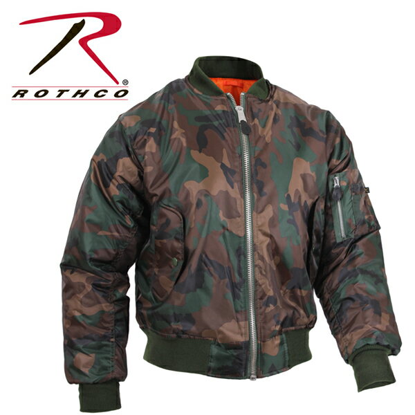 【売り尽くし】Rothco ロスコ正規品MA-1 フライトジャケットFlight JacketミリタリーMA1アウター Woodland Camo迷彩カモフラ柄ミリタリーブランド 軍もの アメリカ買い付けミルスペックモデル軍規格インポートブランド海外買い付け【7332】[1018]