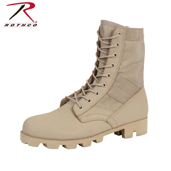 ROTHCO/ロスコ ブーツ ミリタリー ジャングル ブーツ編み上げ タン ベージュ Military Jungle Boots軍物サバゲーキャンプ無骨 男前 アメリカ買い付けUSAモデル箱なし キャンプ ブッシュクラフト