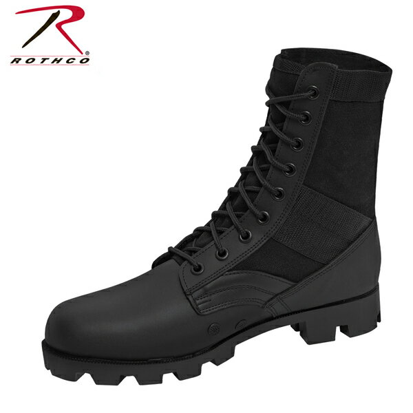 Rothco ロスコ ミリタリージャングルブーツ編み上げ黒ブラック軍物Military Jungle Boots 5081無骨 男前キャンプ サバゲー ダンスインポートブランド海外買い付けミルスペックモデル軍規格【楽ギフ_包装】箱なし 0321