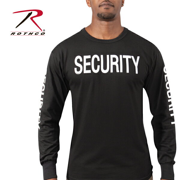 ロスコ セキュリティ黒ロンTEE　Rothco Long Sleeve Two-Sided Security T-Shirtミリタリー軍物アメリカ　USA　ロゴプリント