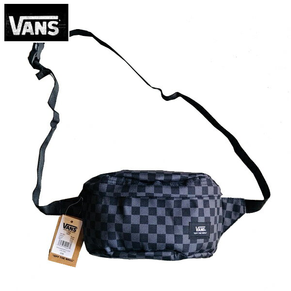 バンズVANSヴァンズ バンズ正規品バッグ ヒップバッグ ウエストポーチ 斜め掛け Checkerboard Black Grey Hip Waist Fanny Pack BAG黒グレーVN0A3WKDJ0Zインポートブランド　小さいバッグ　フェス BBQ　キャンプ　BBQ キャンプ サコッシュ