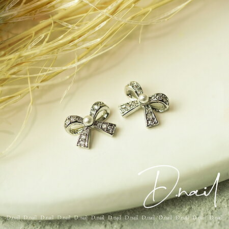 D.nail ディネイル ジュエリービジューパーツ DS-27 リボンパール 2P【ネイル ネイルパーツ リボン ワ..