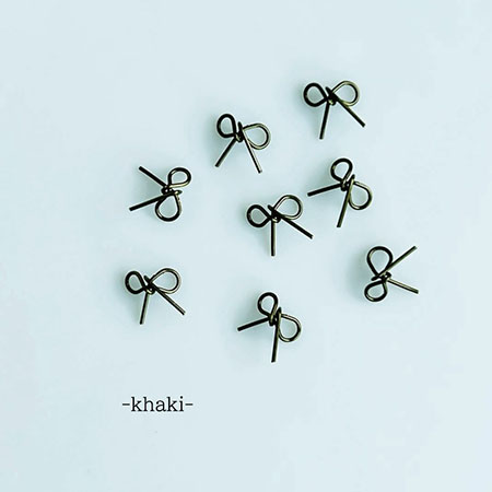 Bonnail ボンネイル ワイヤーリボン カーキ 8P【ネイルパーツ リングネイル ジェルネイル ネイルジュエ..