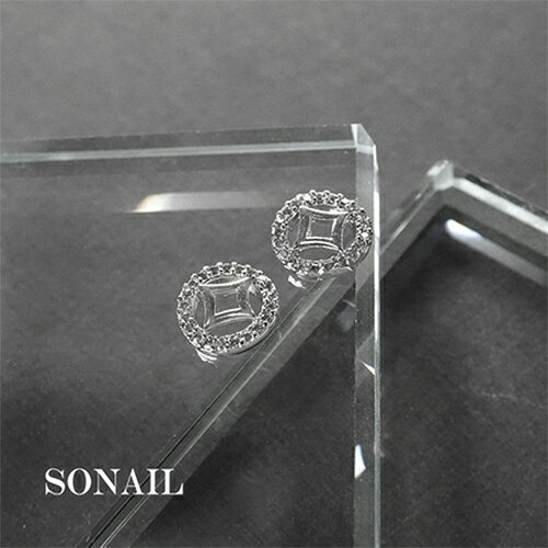 キャラカのSONAIL ソネイル ティンクルサークル シルバー FY001854 2P【ネイルパーツ　ビジューネイル　ネイルアート　宝石ネイル　】｜アングル2