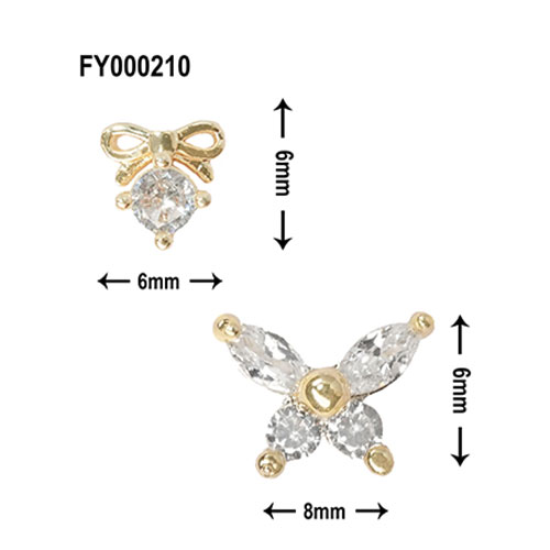 SONAIL ソネイル マリアージュ バタフライ リボン パーツセット ゴールド FY000210 各2P　計4P 背面カ..