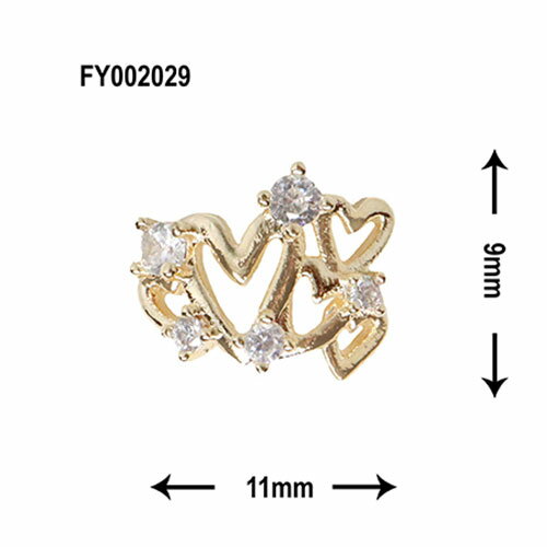 SONAIL ソネイル SONAIL×BLOSSOM Joyful Heart ジョイフルハート FY002029 3P 背面カーブあり【パール パーツビジューネイル ビジューパーツ ジュエリーパーツネイル ストーン ハート ハートフレイム パーティネイル】