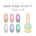 my&bee pure mag マイビー ぴゅあマグセットB(007G〜012G/6色) 【ジェルネイル フラッシュネイル グリッター ラメ マグネットジェル ...