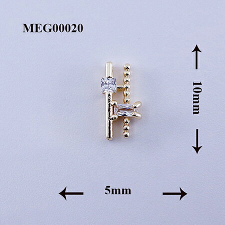 SONAIL ソネイル ネイルデコパーツ MEG ツインスティックジルコニア付きビジュー MEG00020 2P 【★】【ネイル 揺れる スリング ネイルパーツ】 1