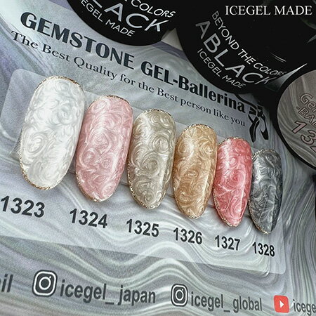 キャラカのICE GEL アイスジェル A BLACK ジェムストーンジェル バレリーナ 1324 スワンピンク 3g【ネイルアート　カラージェル　メタリックネイル】｜アングル3